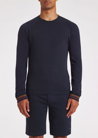 Men's Top Long Sleeve Artist Rib, Navy Blue