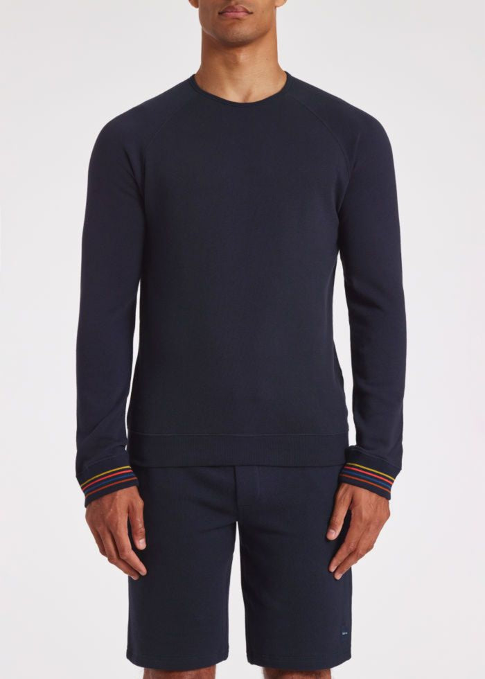 Men's Top Long Sleeve Artist Rib, Navy Blue