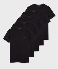 5-Pack Logo Organic T-Shirts, Black