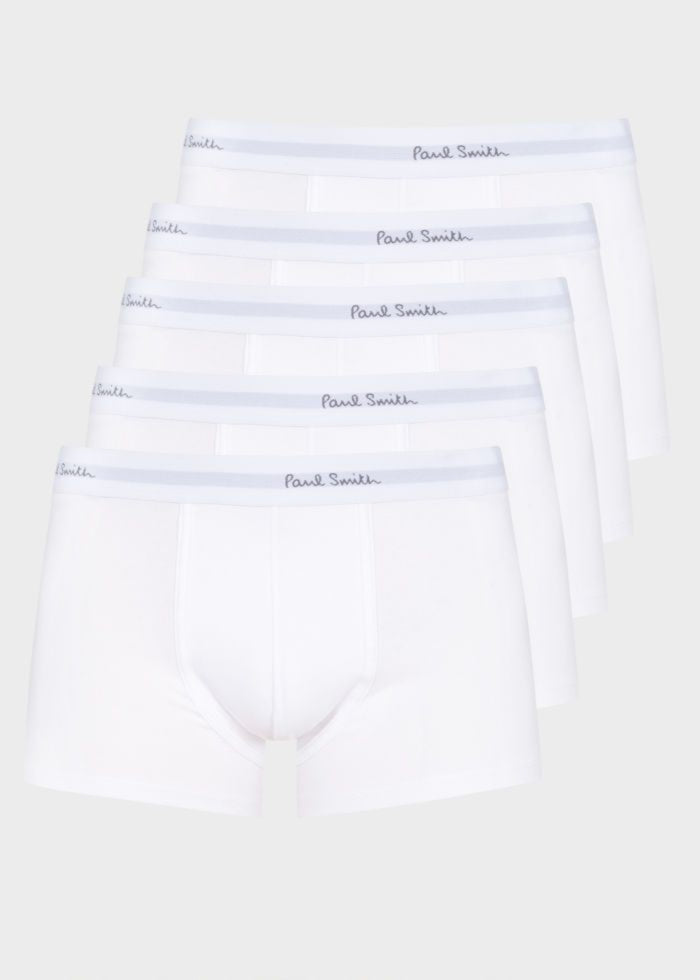5-Pack Classic Boxer Trunks, White