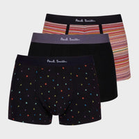 3-Pack Men's Trunks Black/Print/Signature