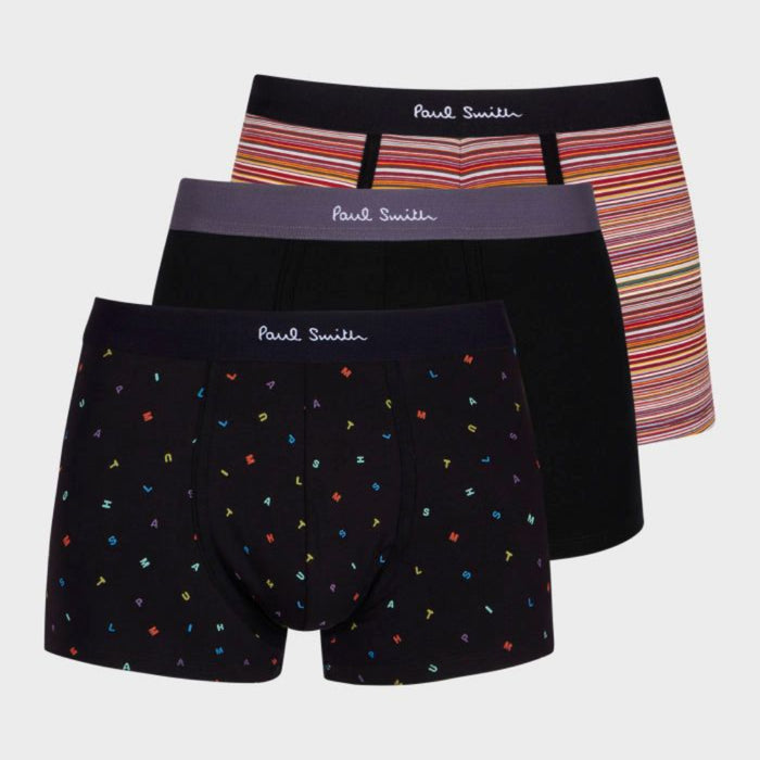 3-Pack Men's Trunks Black/Print/Signature
