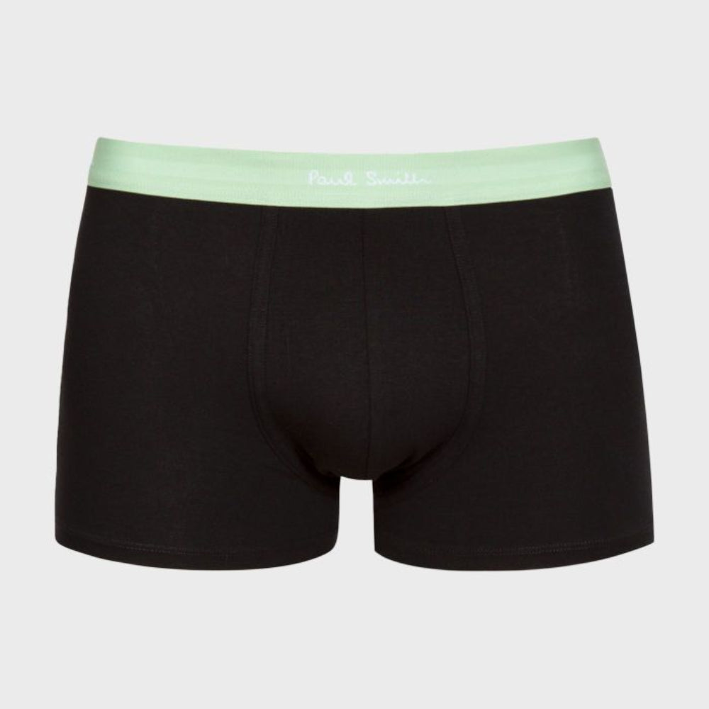 3-Pack Classic Boxer Trunks with Mixed Waistband, Black