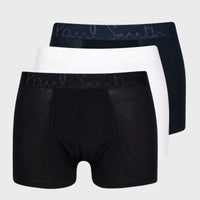 3-Pack Men's Bold Logo Modal Trunks, Black/Navy/White