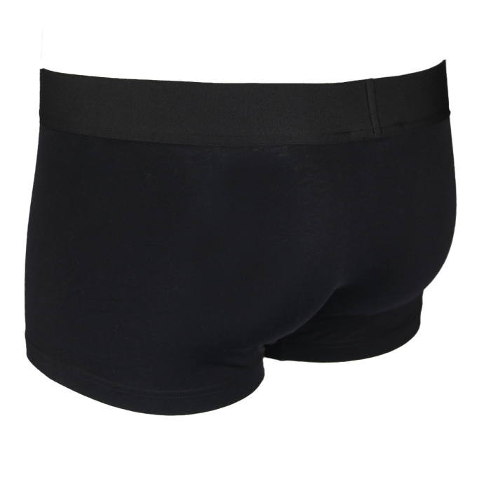 back of black Versace boxer trunks