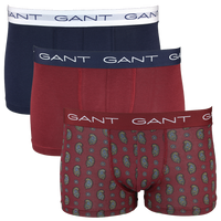 Three pairs of Gant boxer trunks in different styles on a white background