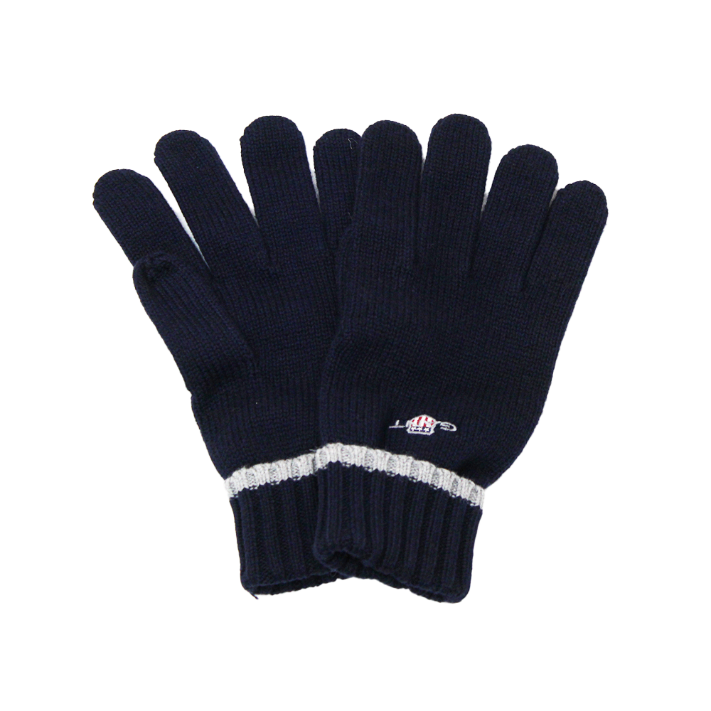 navy gloves with Gant shield logo