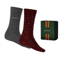 2 GANT socks 1 grey and 1 red with gift box