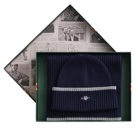 Blue hat and scarf set in gift box