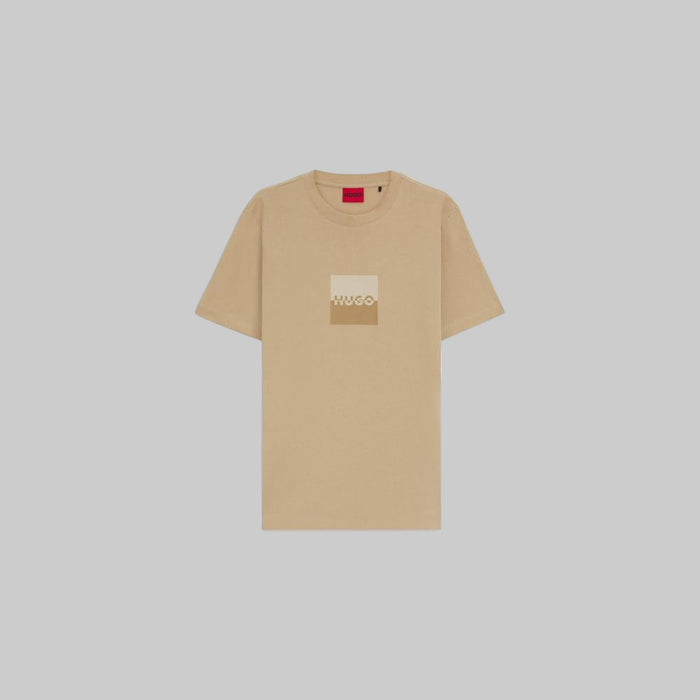 HUGO Dusplit T-Shirt in Medium Beige