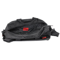 Black bag with red 'HUGO' logo on a white background