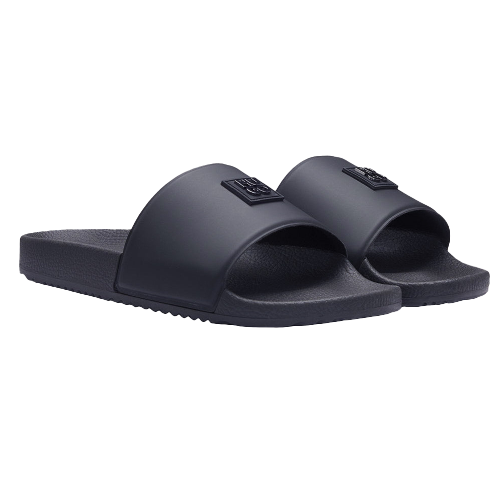 Pair of black slides on a white background