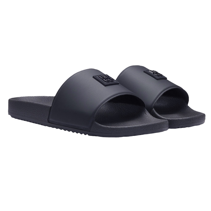 Pair of black slides on a white background