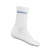 White sock with 'HUGO' branding on a white background