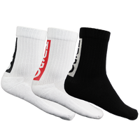 Three socks with HUGO logos on a white background
