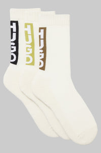 HUGO 3-Pack Back Label  Sports Socks, Multicolou