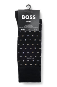 BOSS 2-Pack Rs Mini Iconic Mc Sports Socks, Black.