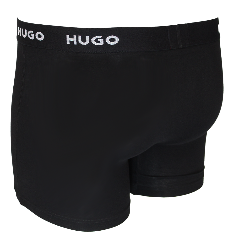 Black boxer briefs with white HUGO branding