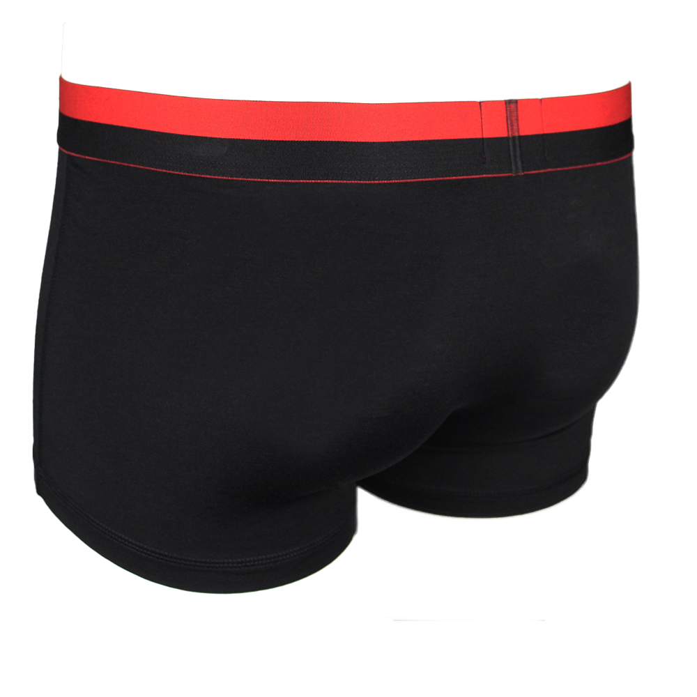Back view of black boxer trunk