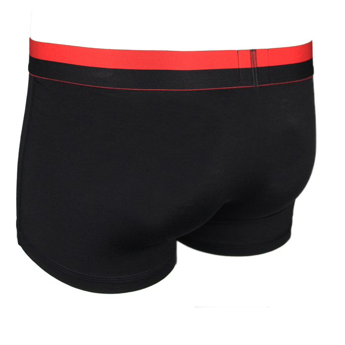 Back view of black boxer trunk