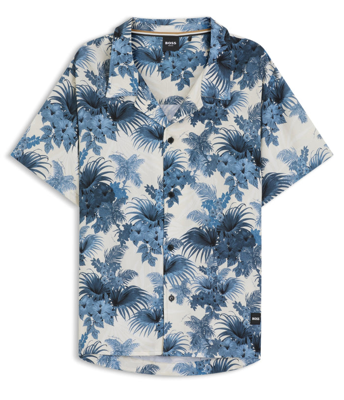 BOSS Beach Shirt, Open Blue