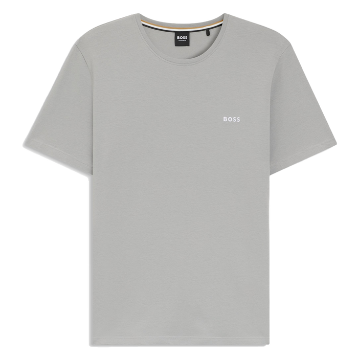 Gray t-shirt with 'BOSS' logo on a white background