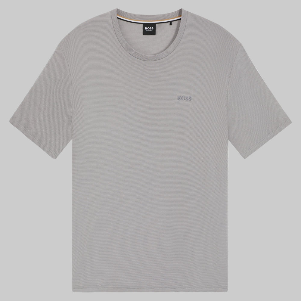 BOSS Rib T-Shirt, Light/Pastel Grey.
