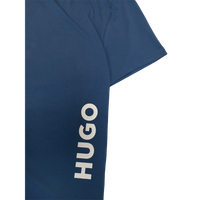 Navy blue t-shirt with 'HUGO' logo on a white background