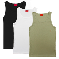 3 HUGO vests, black, white and khaki