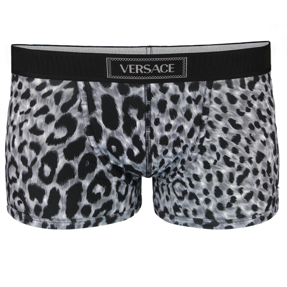 print boxer trunk with Versace logo waistband