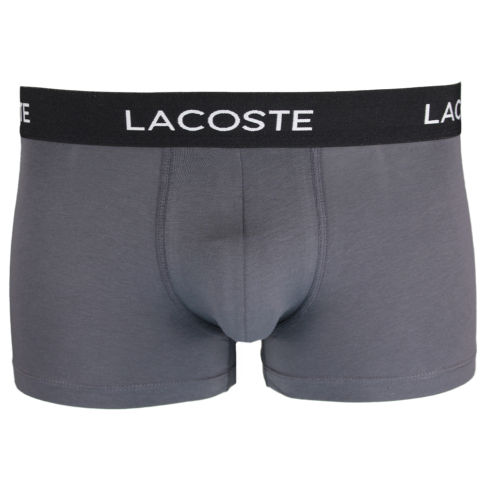 Grey men's boxer trunk branded Lacoste