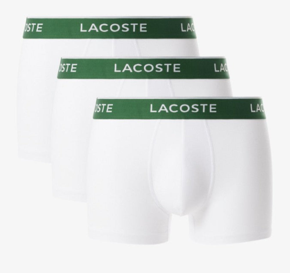 3-Pack Stretch Cotton Boxer Trunks, White