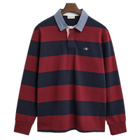 GANT rugby top dark red and blue stripes