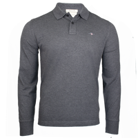Grey polo shirt with long sleeves and Gant badge