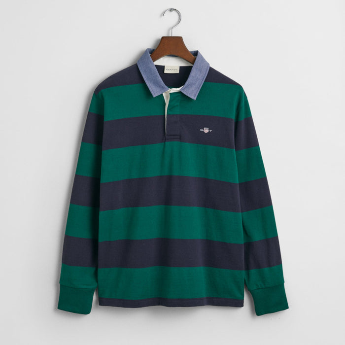 Striped Chambray Heavy Rugger, Tartan Green