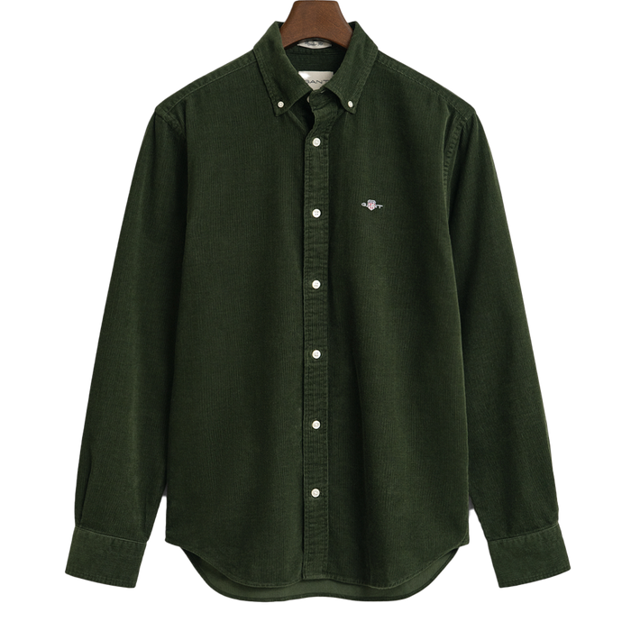 Gant green cord shirt with shield logo