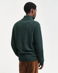 GANT Casual Cotton Half Zip Top, Tartan Green