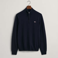 Superfine Lambswool Half Zip Top, Marine