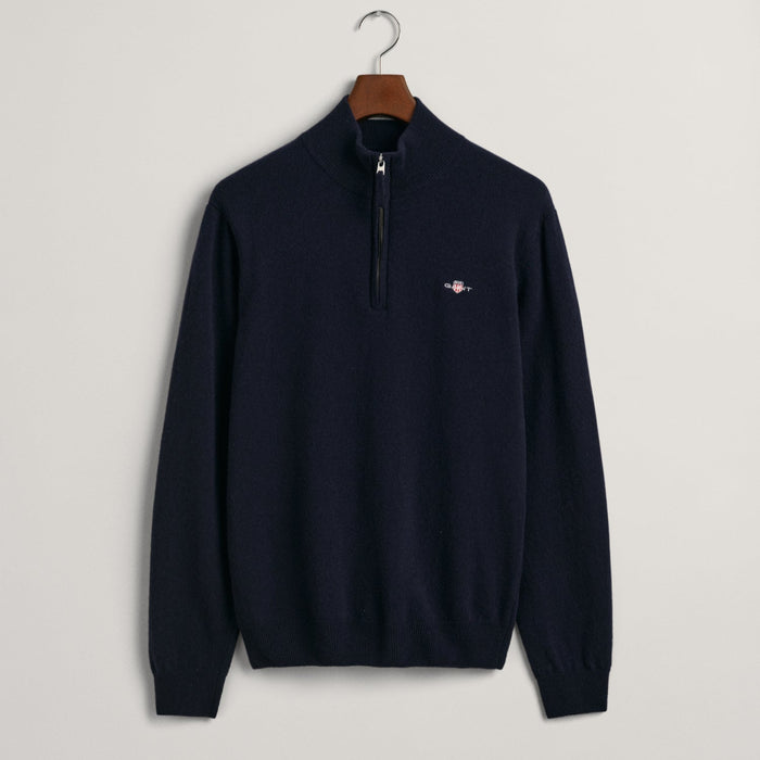 Superfine Lambswool Half Zip Top, Marine