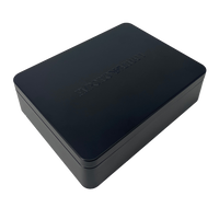 Black rectangular box with 'Emporio Armani' branding on a white background