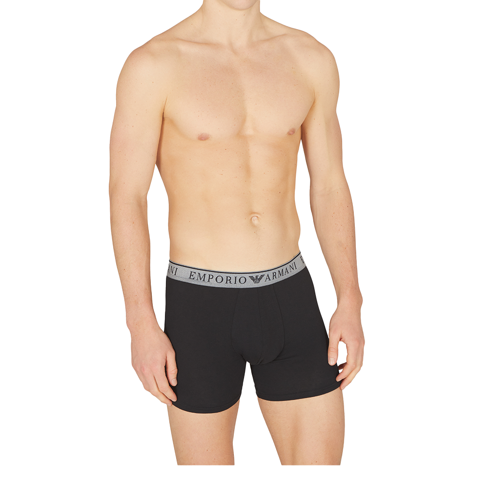 model wearing black boxer briefs