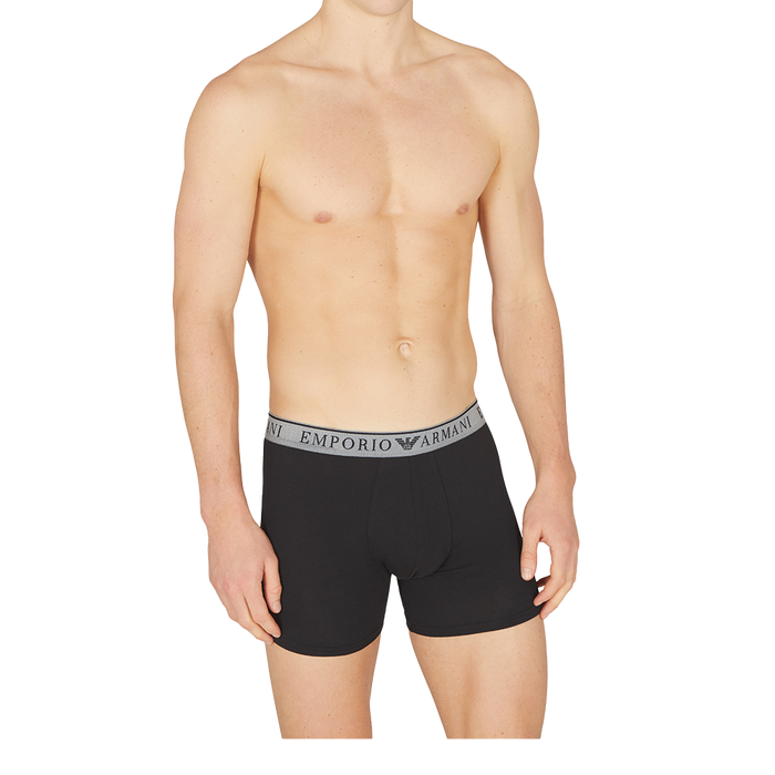 model wearing black boxer briefs