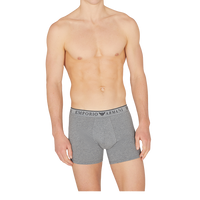 model wearing grey boxer briefs