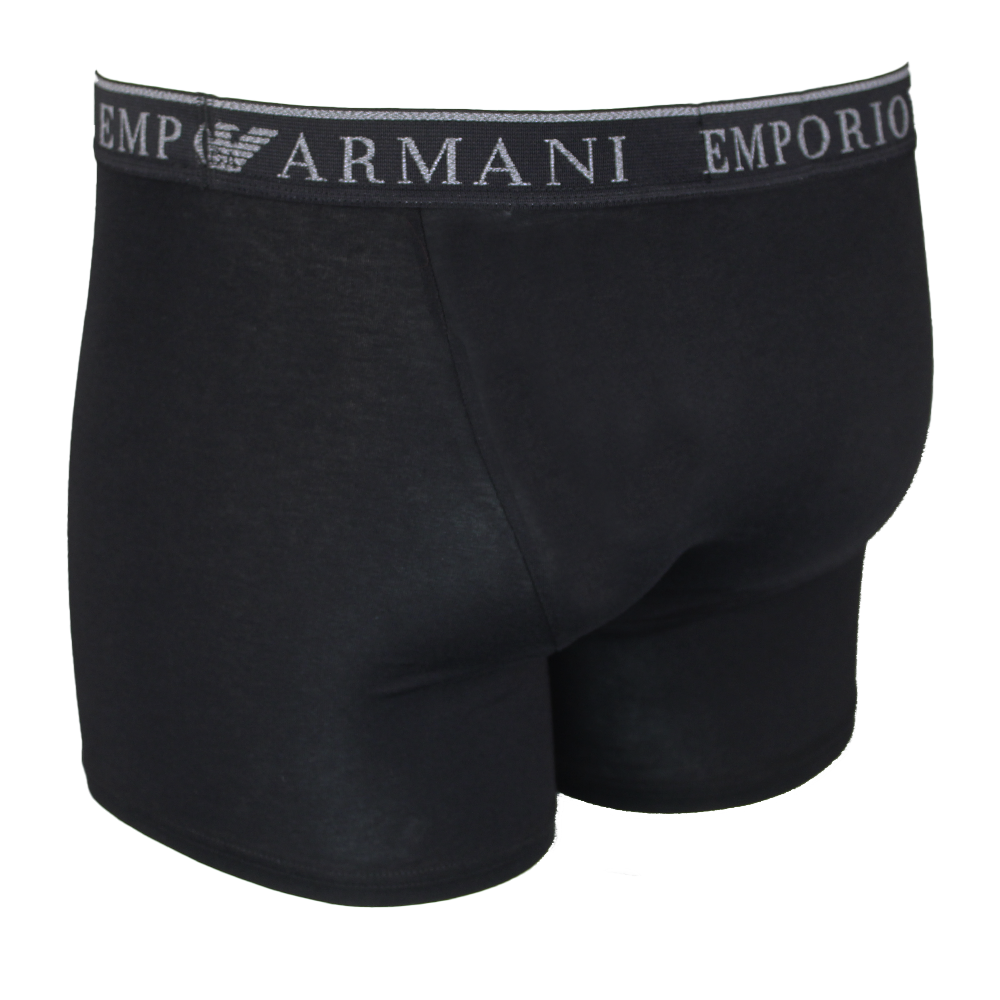 Black Emporio Armani boxer briefs on a white background