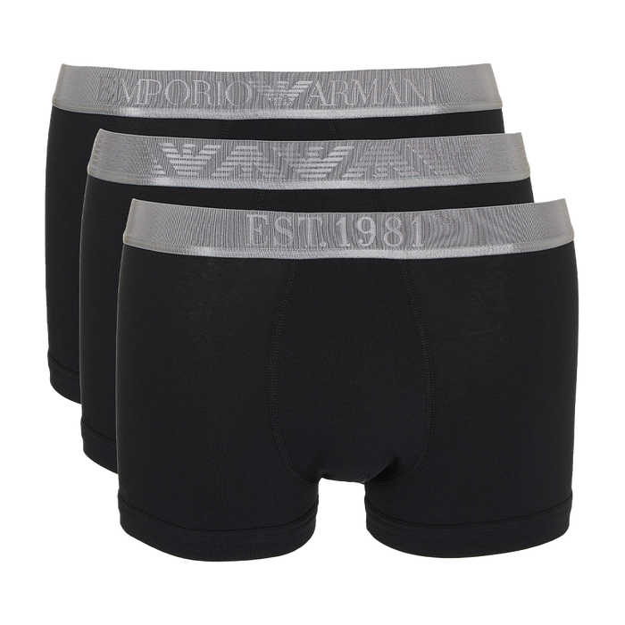 3 Armani boxer trunks with different silver coloured waistbands