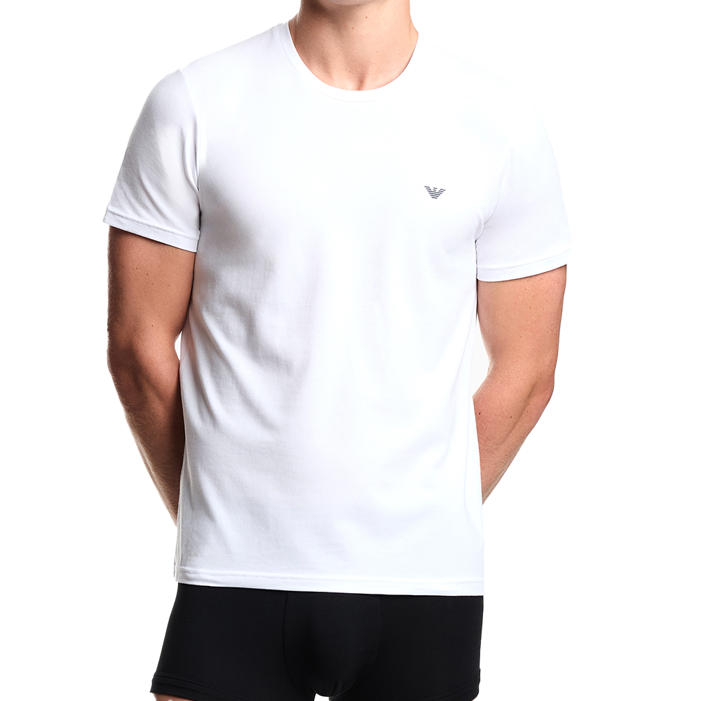 Emporio Armani 2-Pack Endurance Crew-Neck T-Shirts, Armani Blue/White