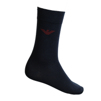 Navy sock with Armani logo