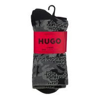 Pack of gray camouflage socks with a red HUGO label on a white background