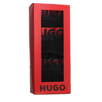 Red HUGO box with black interior and visible branding