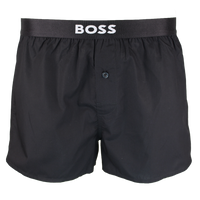 Black boxer shorts with white BOSS branding 